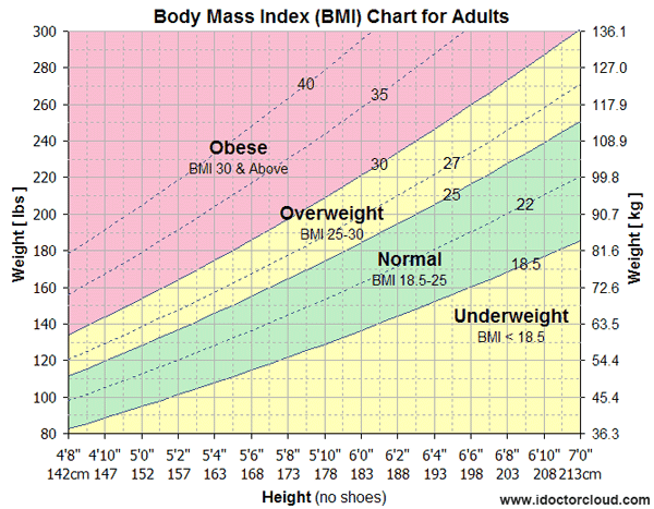 bmi chart for adluts